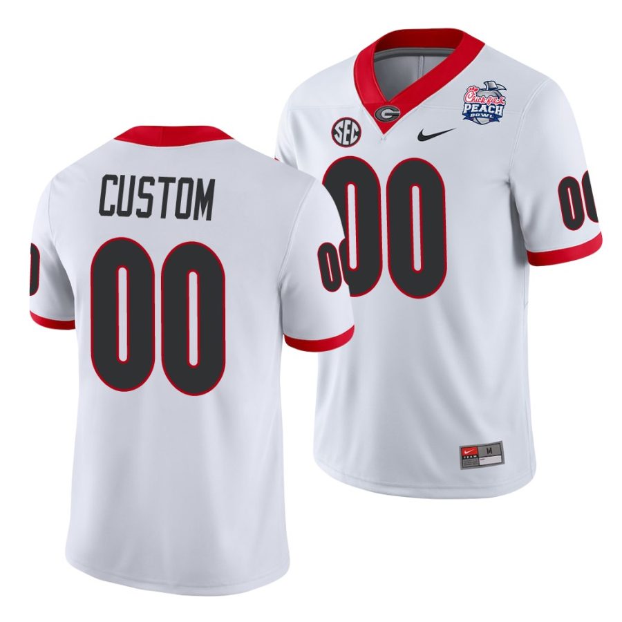 georgia bulldogs custom white 2021 peach bowl college football jersey