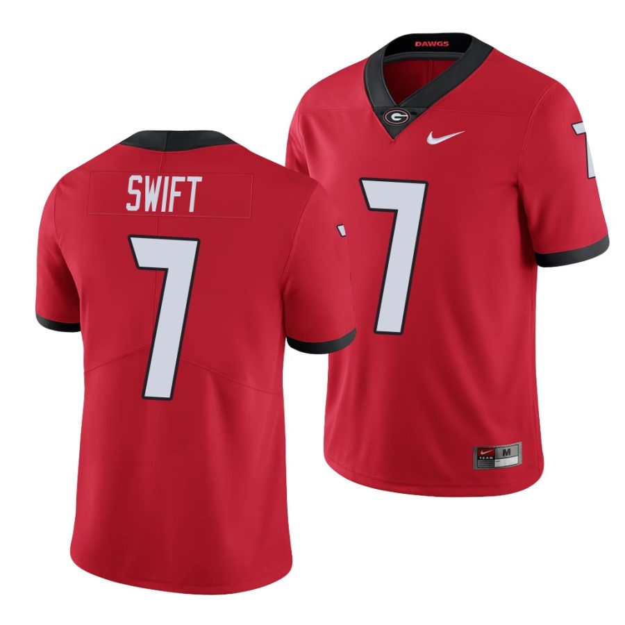 georgia bulldogs d'andre swift red limited men's jersey