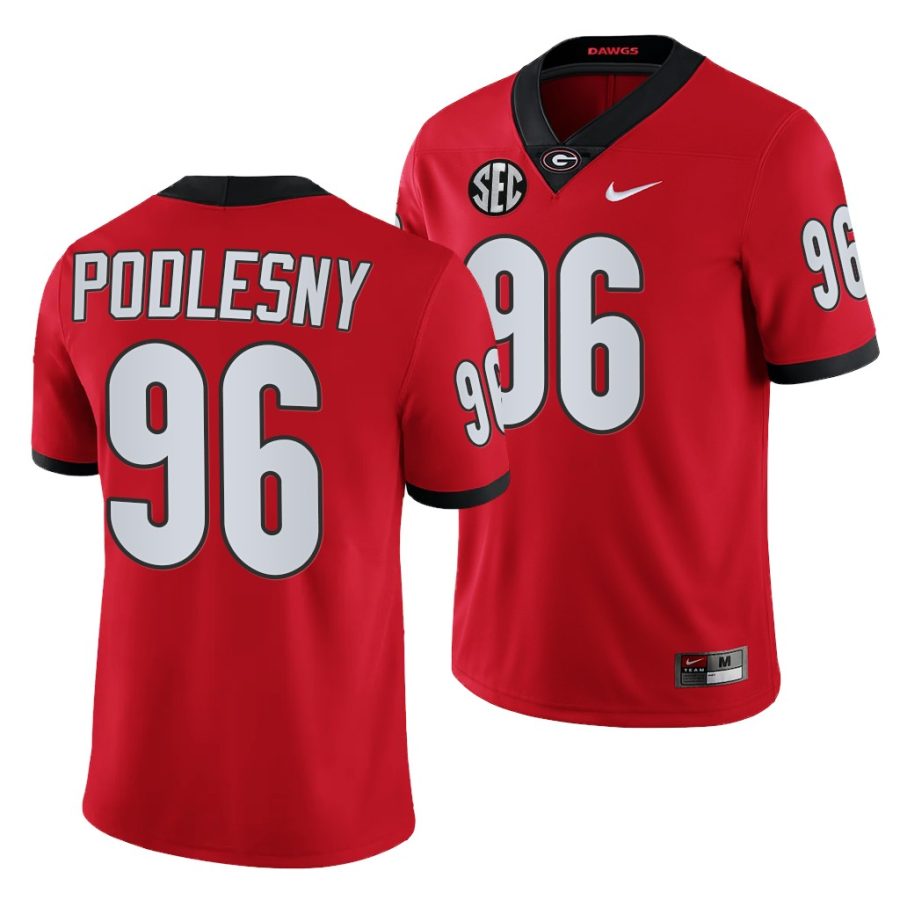 georgia bulldogs jack podlesny red college football game jersey 0