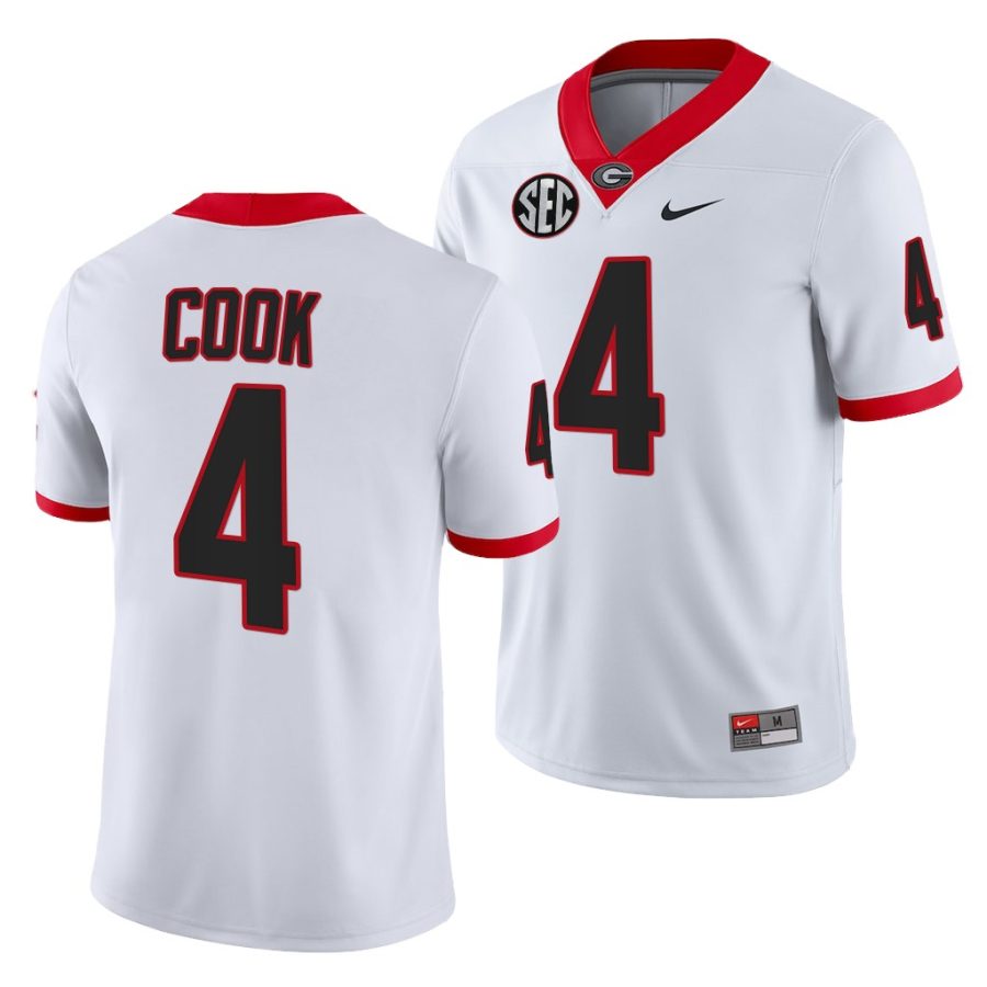 georgia bulldogs james cook white college football game jersey 0