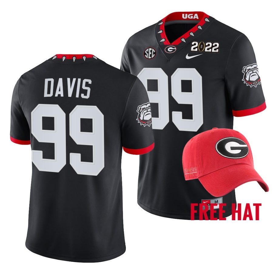 georgia bulldogs jordan davis black 2021 orange bowl champions cfp jersey