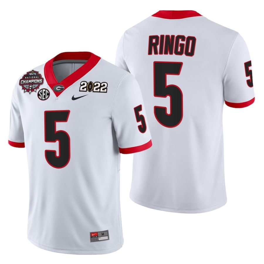 georgia bulldogs kelee ringo white 2021 22 cfp national champions jersey