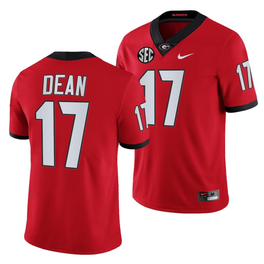 georgia bulldogs nakobe dean red college football game jersey 0