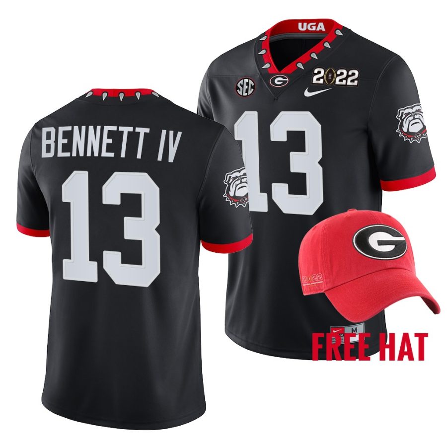 georgia bulldogs stetson bennett black 2021 orange bowl champions cfp jersey