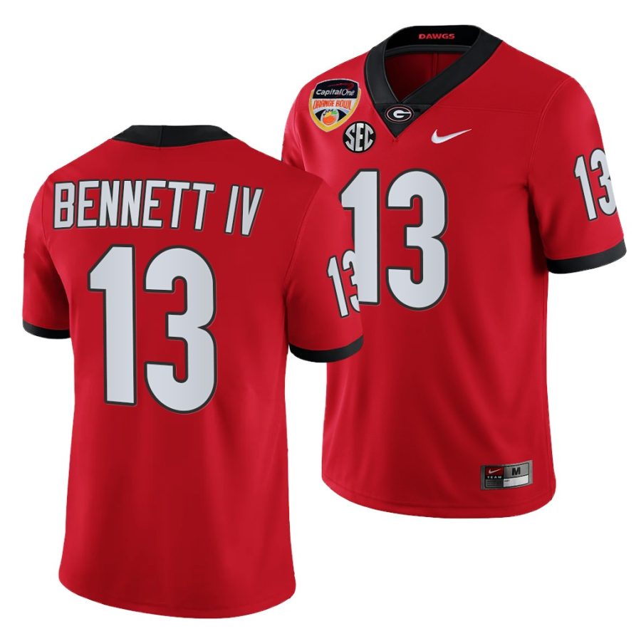 georgia bulldogs stetson bennett red 2021 orange bowl college football playoff jersey