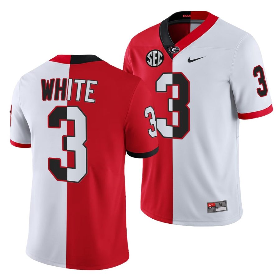 georgia bulldogs zamir white red white split edition men jersey