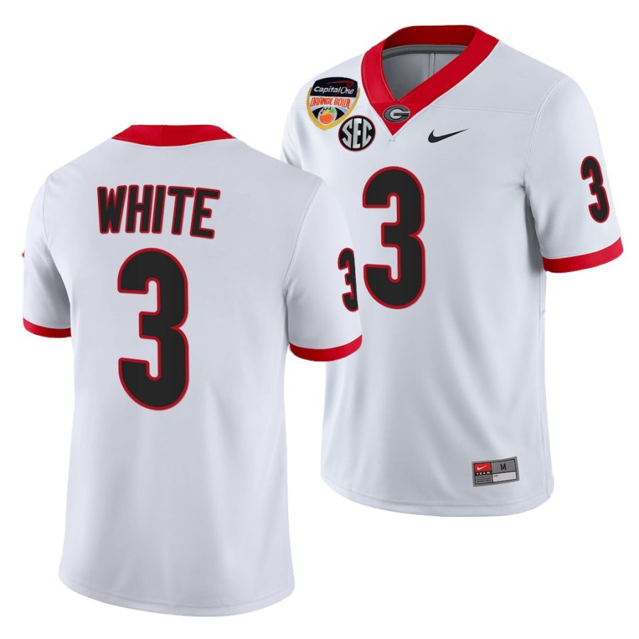 georgia bulldogs zamir white white 2021 orange bowl 100th anniversary jersey