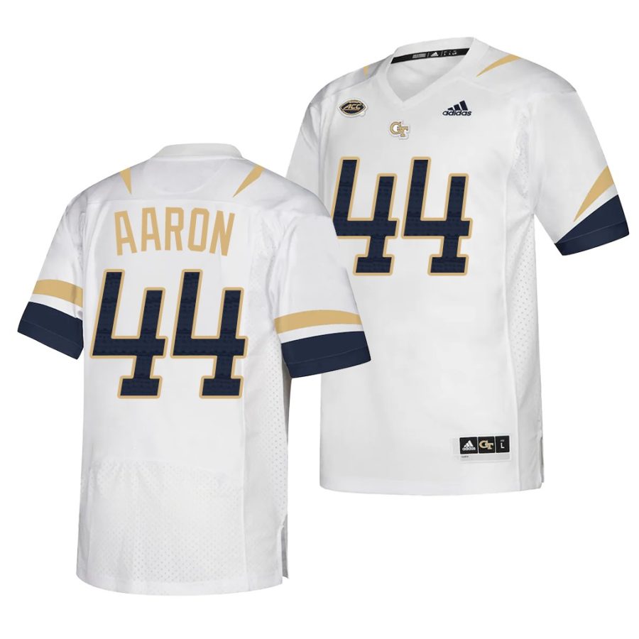 georgia tech yellow jackets hank aaron white retired number men jersey