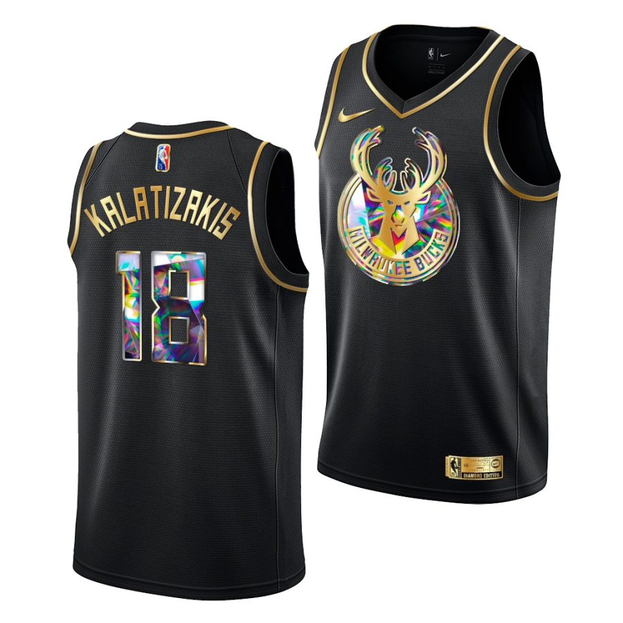 georgios kalaitzakis bucks diamond logo black golden edition 2021 22 jersey