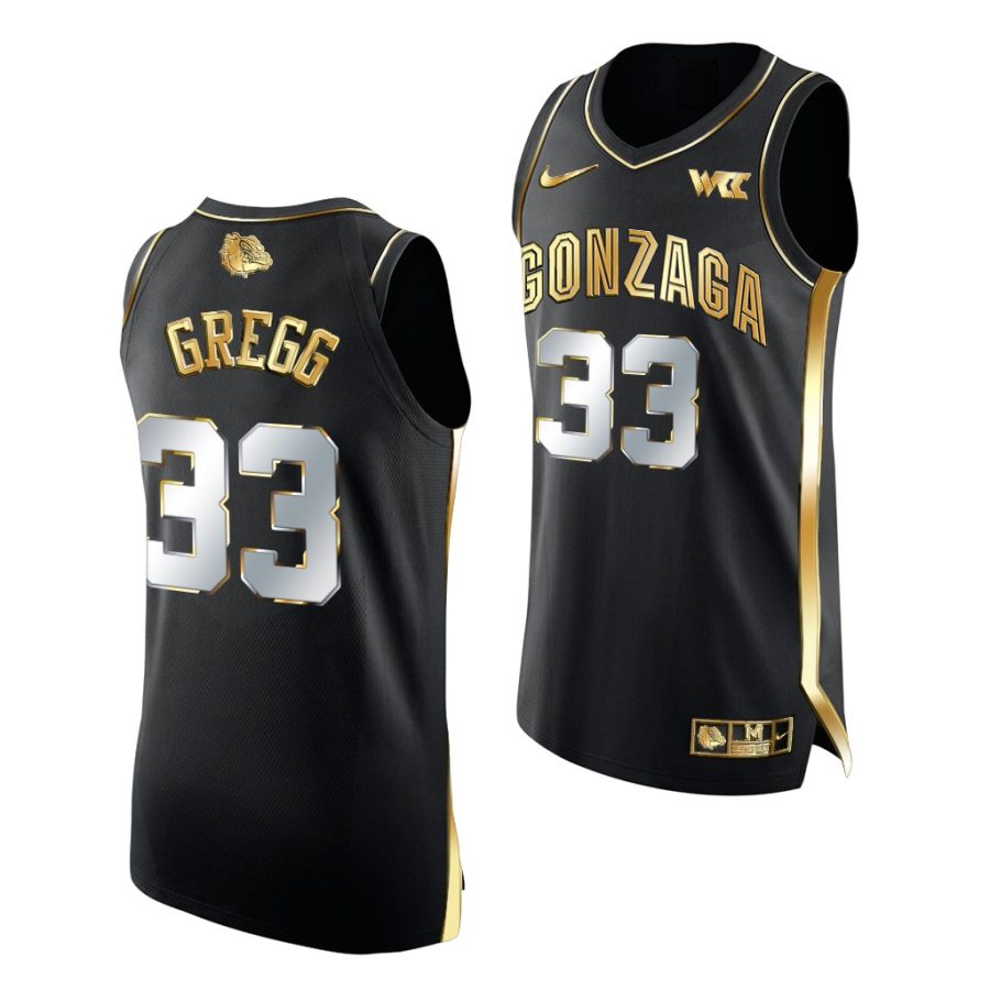 gonzaga bulldogs ben gregg 2021 march madness golden authentic black jersey