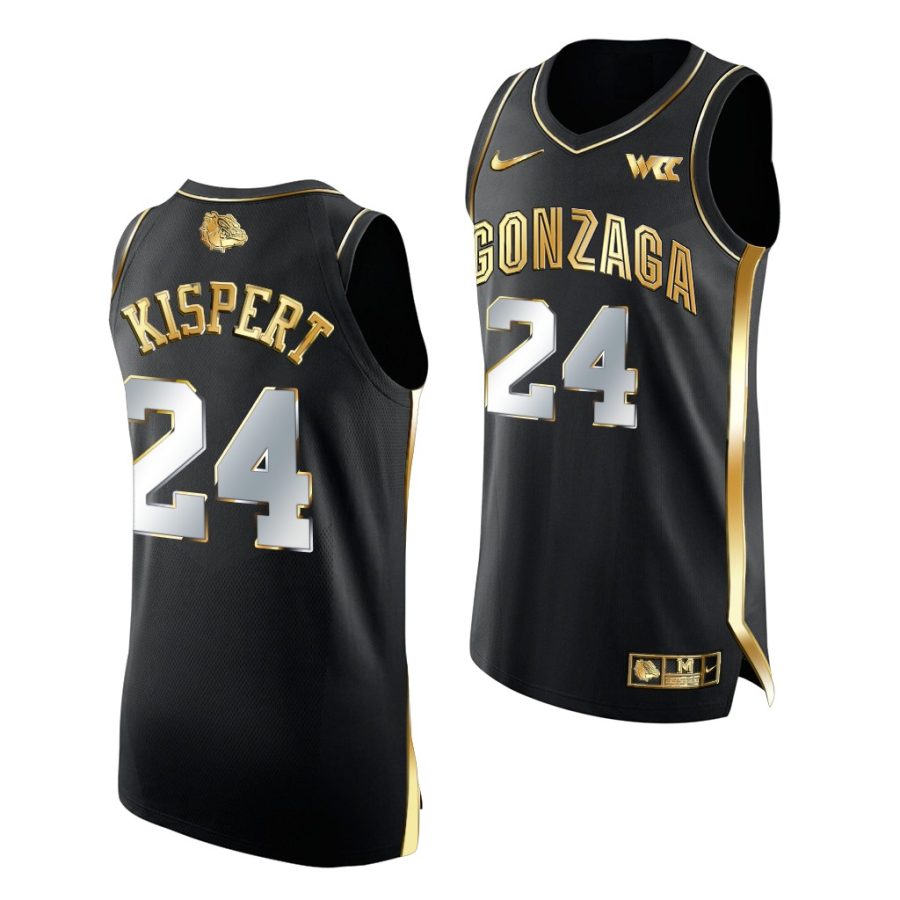 gonzaga bulldogs corey kispert 2021 march madness golden authentic black jersey