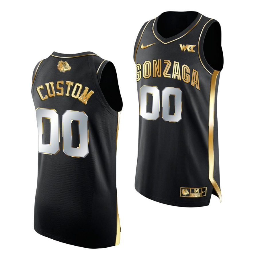 gonzaga bulldogs custom 2021 march madness golden authentic black jersey