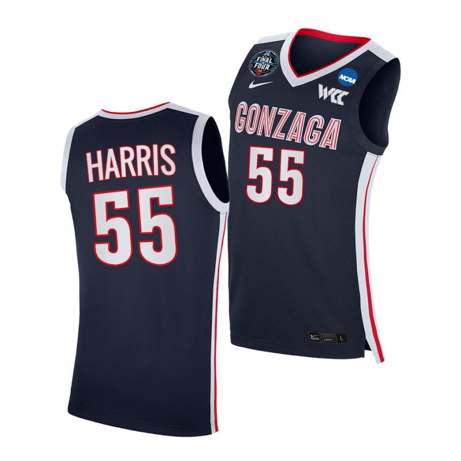 gonzaga bulldogs dominick harris 2021 march madness final four wcc navy jersey