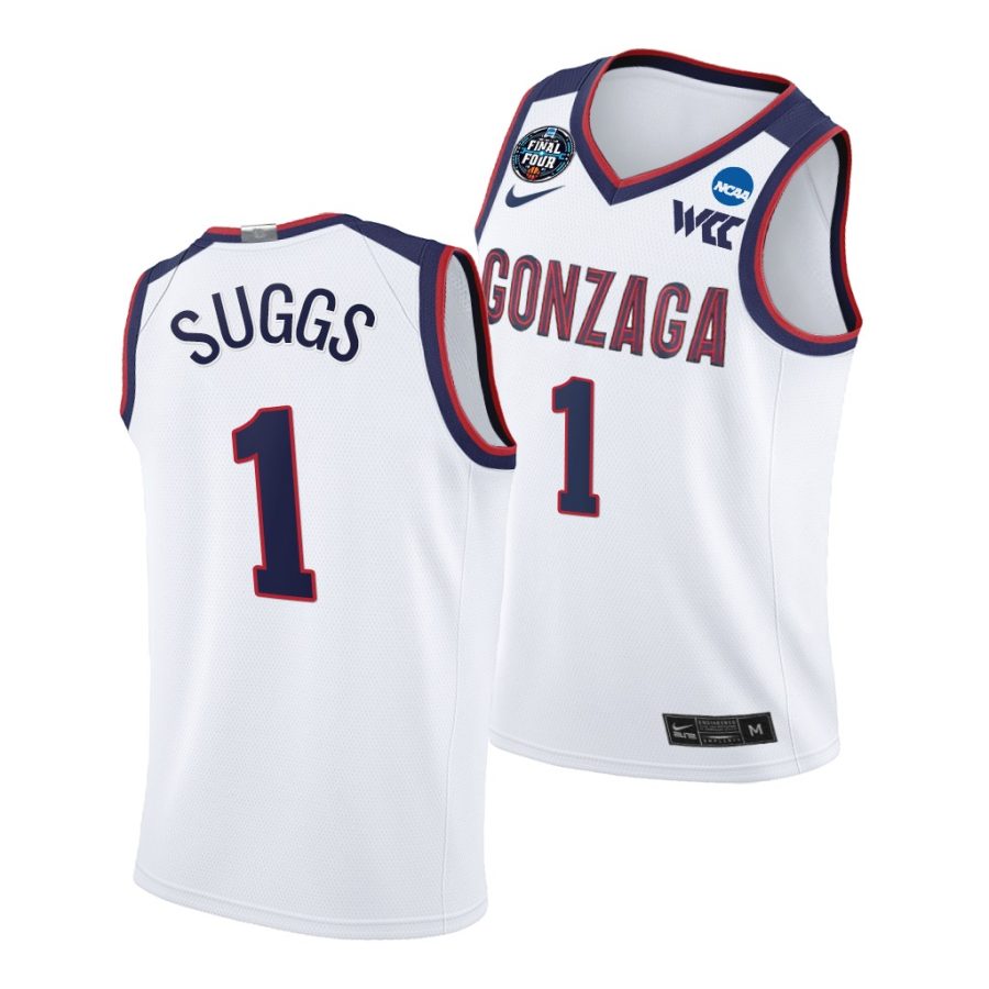 gonzaga bulldogs jalen suggs 2021 march madness final four wcc white jersey