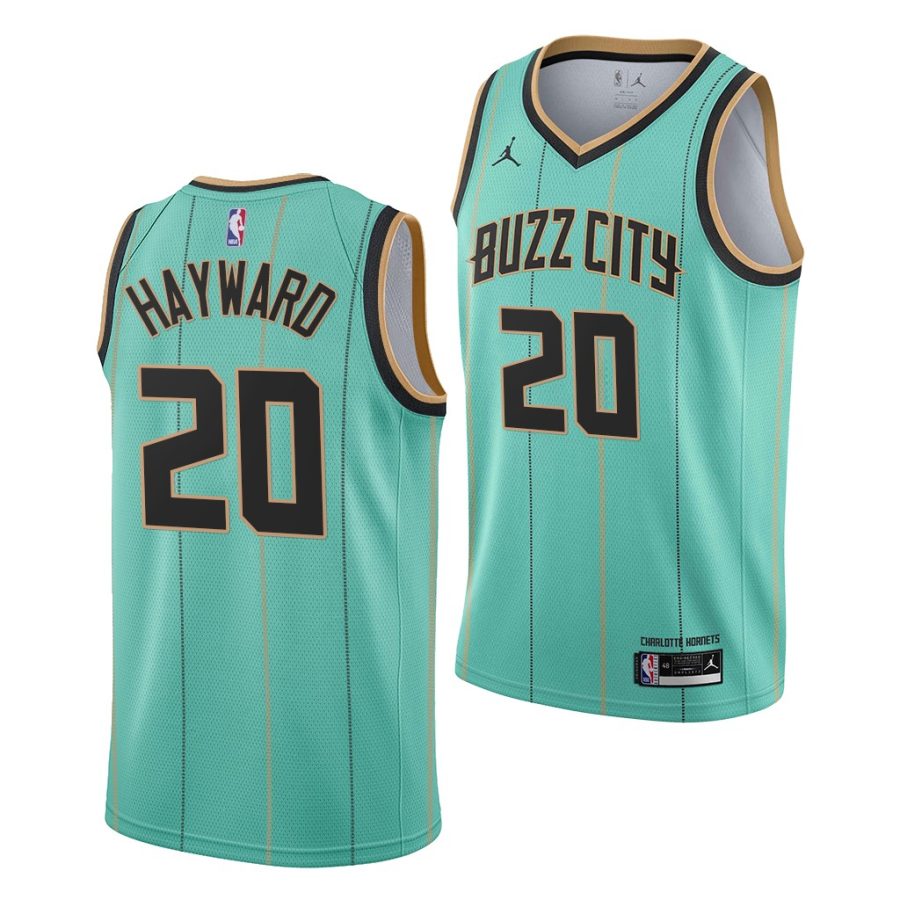 gordon hayward hornets city 2020 nba draft 2020 21 mint green jersey