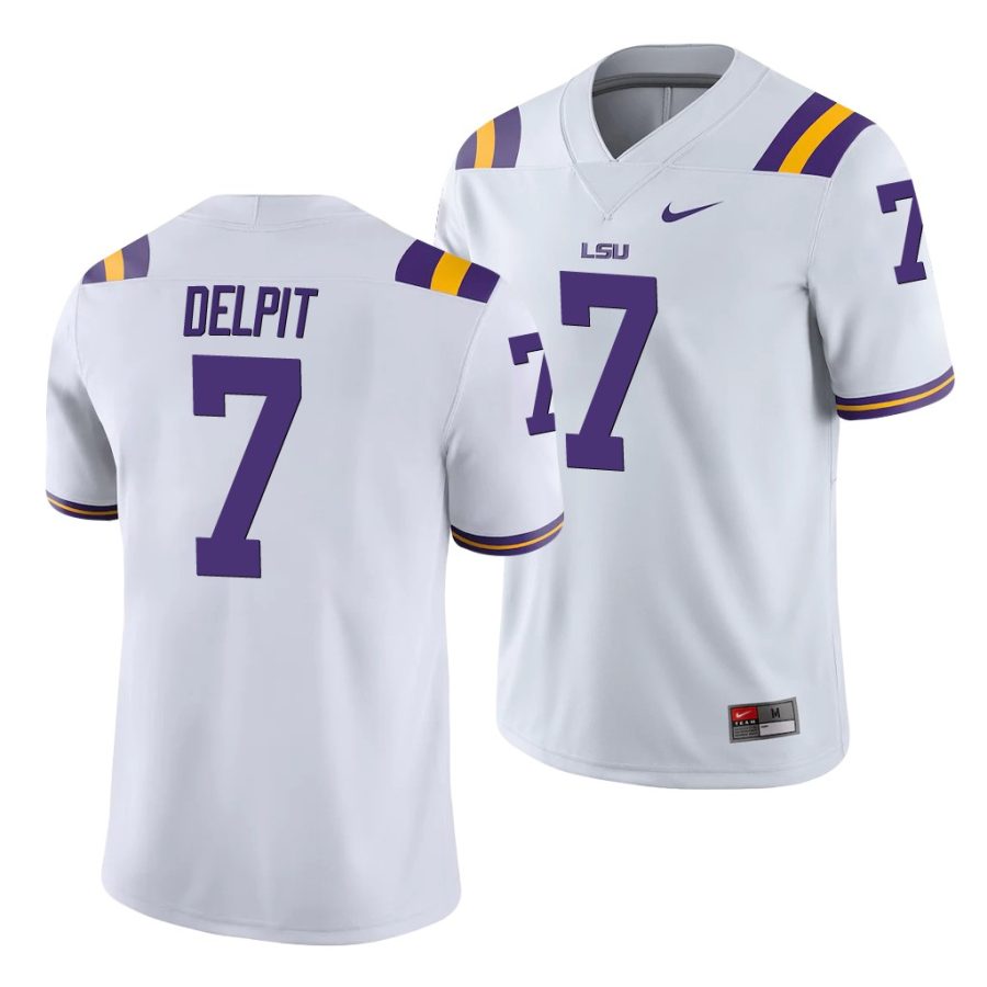 grant delpit white college football men's jersey