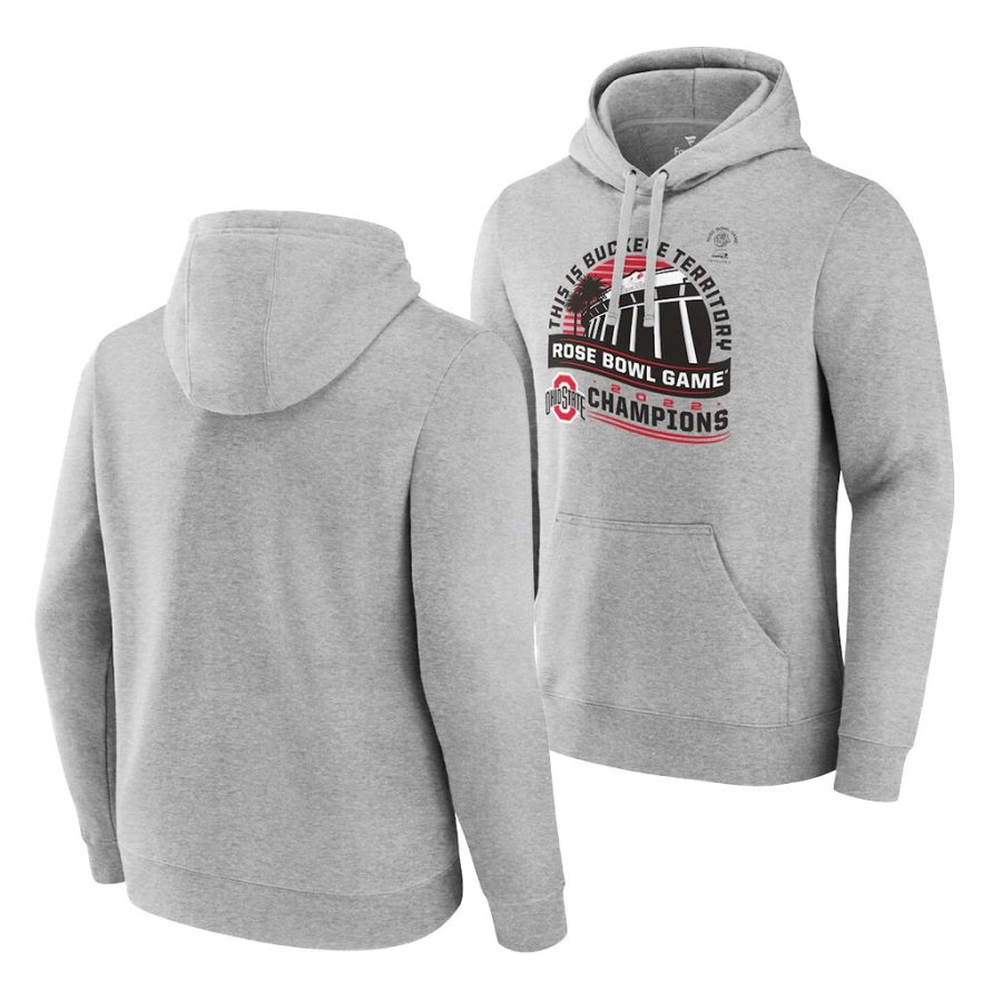 gray 2022 rose bowl champions ohio state buckeyes hoodie