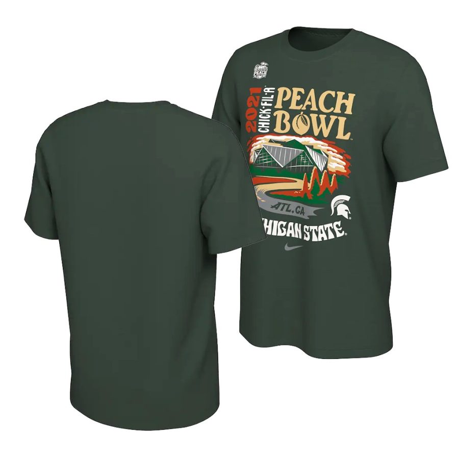 green 2021 peach bowl illustrated men t shirt