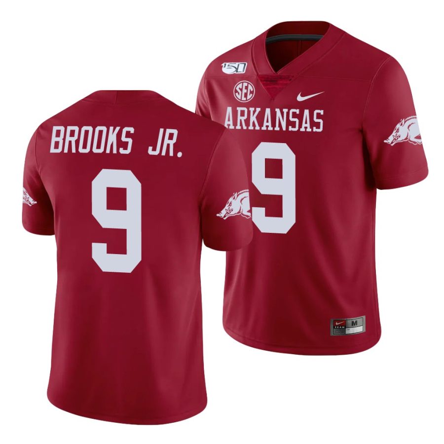 greg brooks jr. cardinal college football arkansas razorbacks jersey