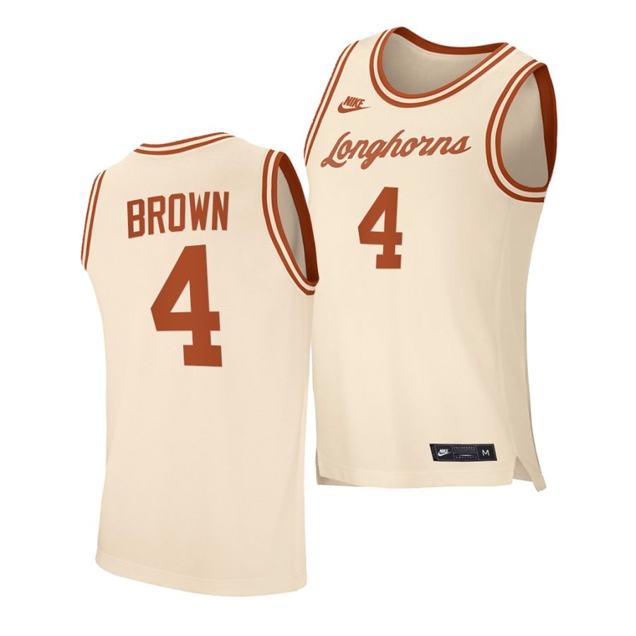 greg brown cream retro texas longhorns jersey