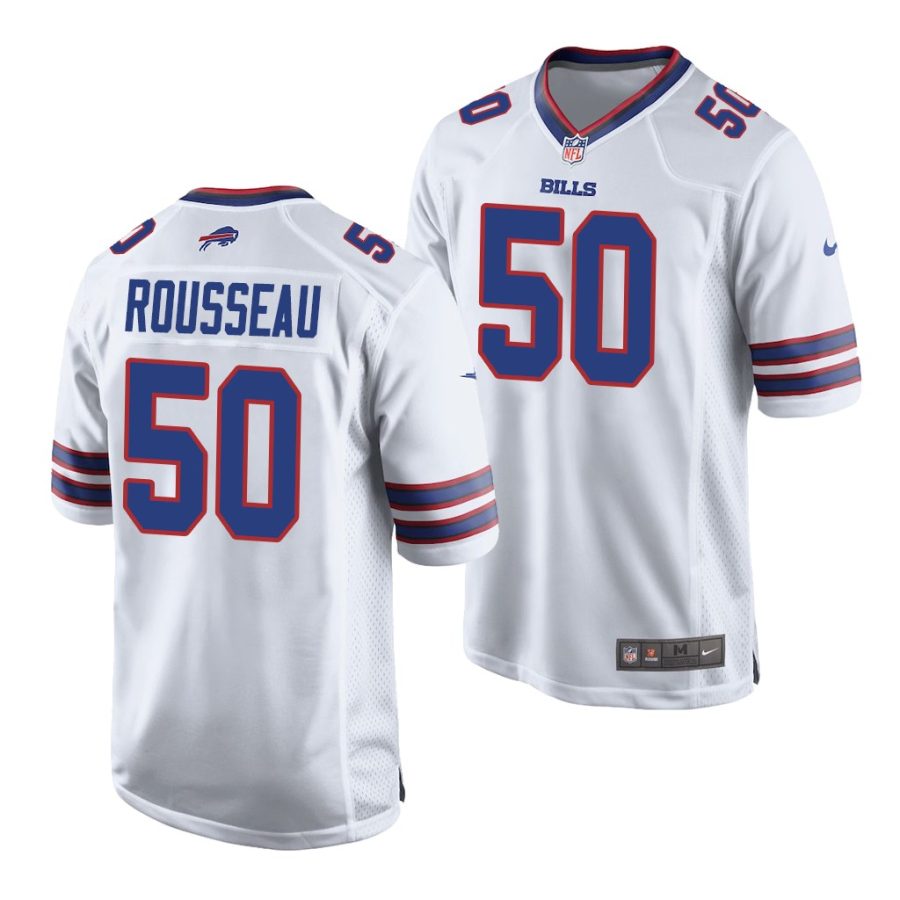 gregory rousseau bills 2021 nfl draft game men's white jersey