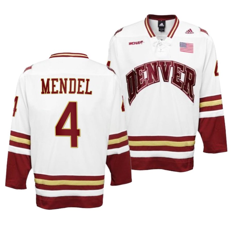 griffin mendel ncaa college hockey white premier jersey