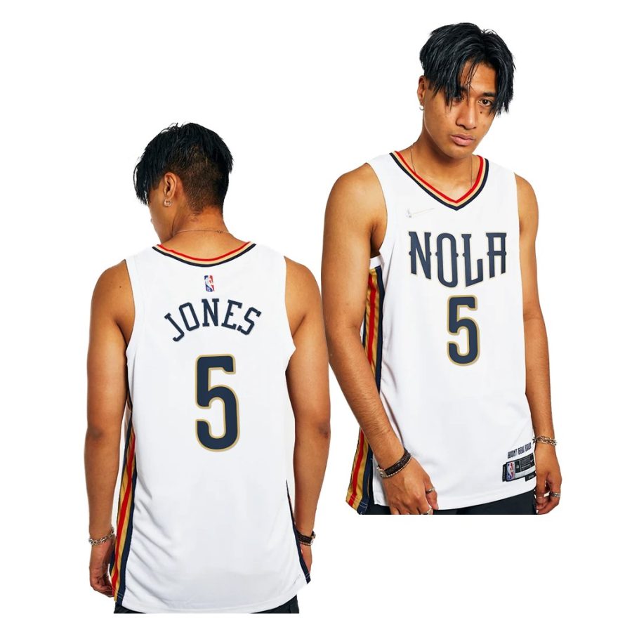 herbert jones pelicans 75th anniversary white city edition 2021 22 jersey