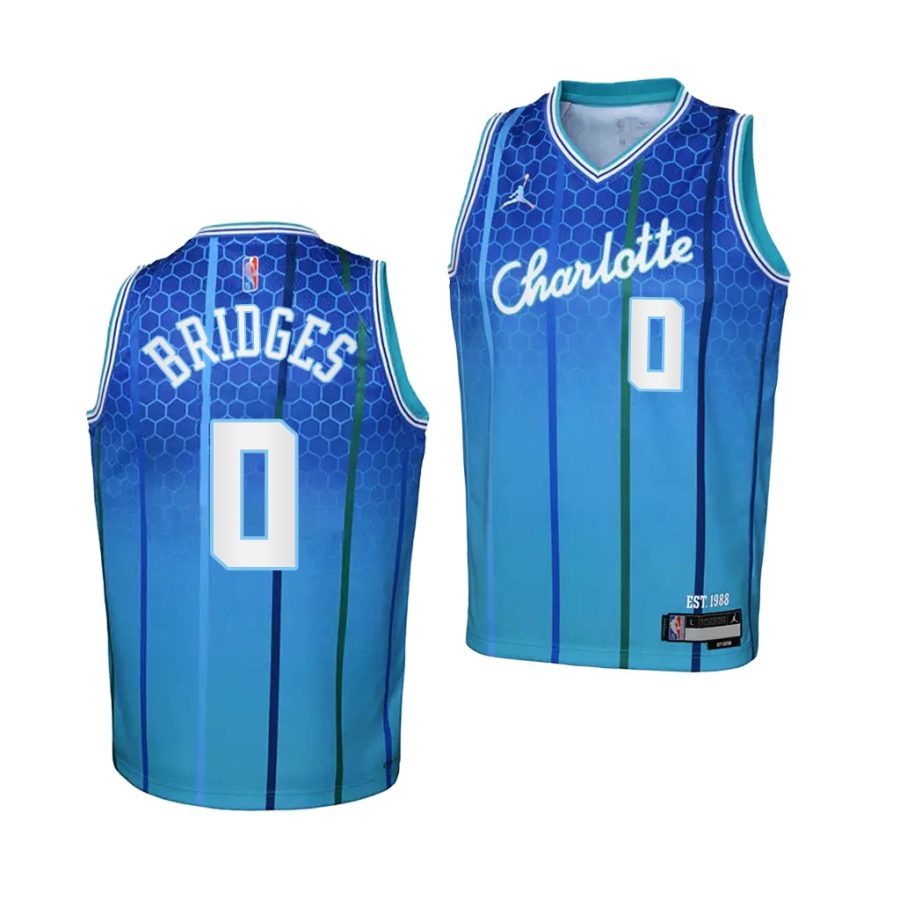 hornets miles bridges youth teal city edition 2021 22 jersey