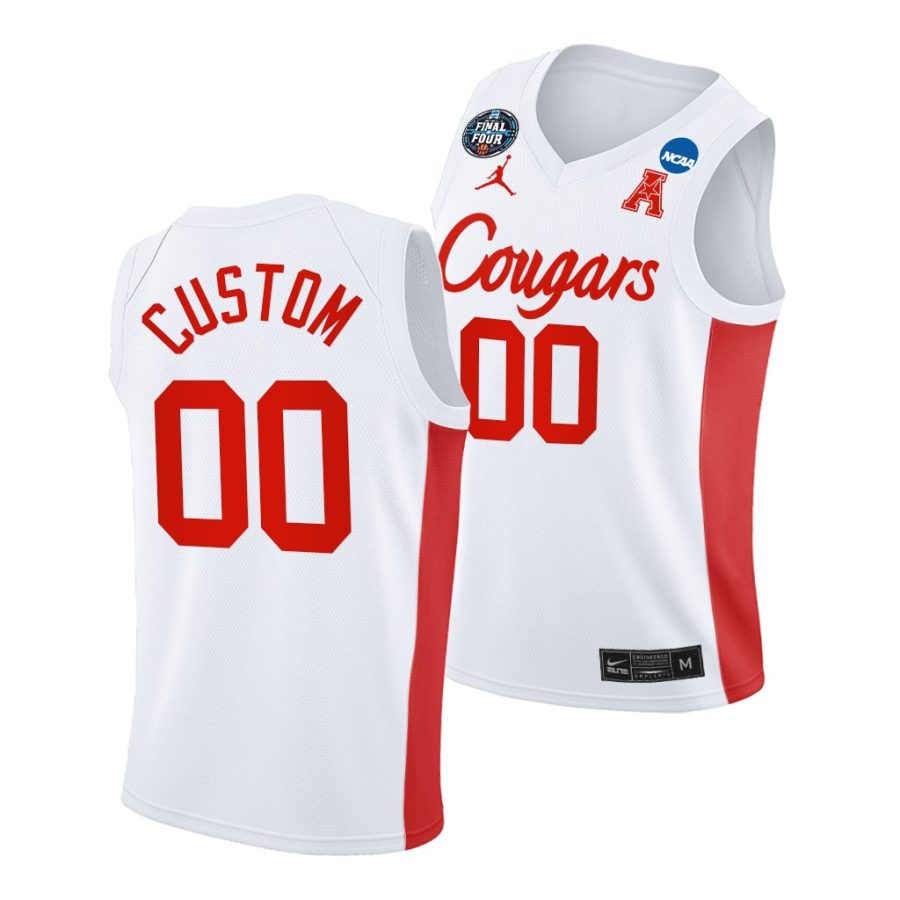 houston cougars custom 2021 march madness final four classic white jersey