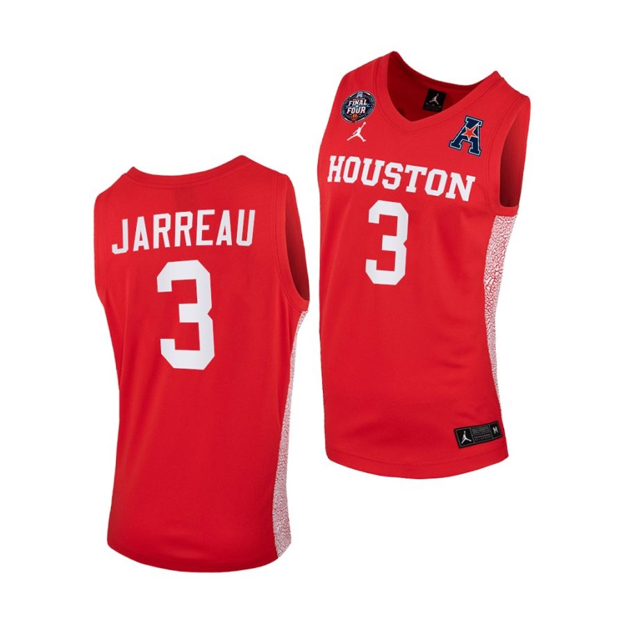 houston cougars dejon jarreau 2021 march madness final four home scarlet jersey