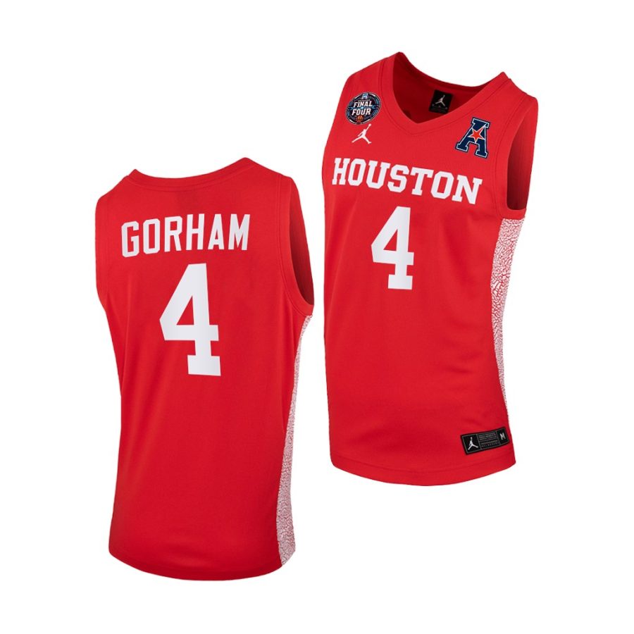 houston cougars justin gorham 2021 march madness final four home scarlet jersey