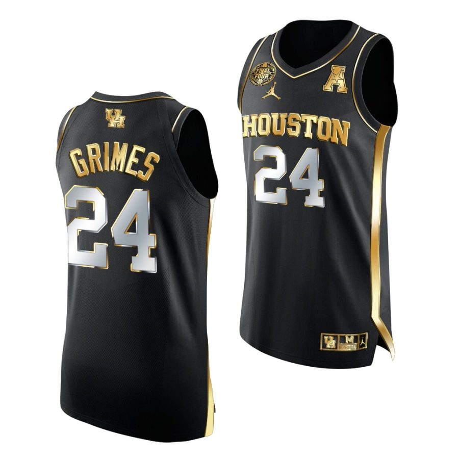 houston cougars quentin grimes 2021 march madness final four golden authentic black jersey