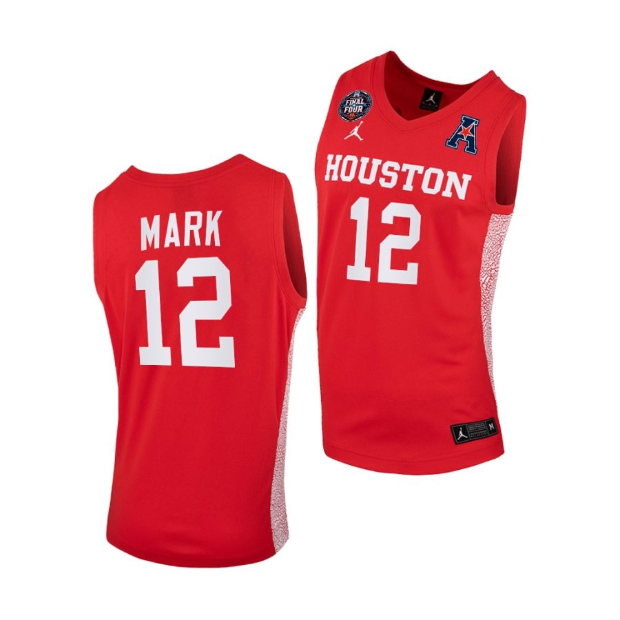 houston cougars tramon mark 2021 march madness final four home scarlet jersey