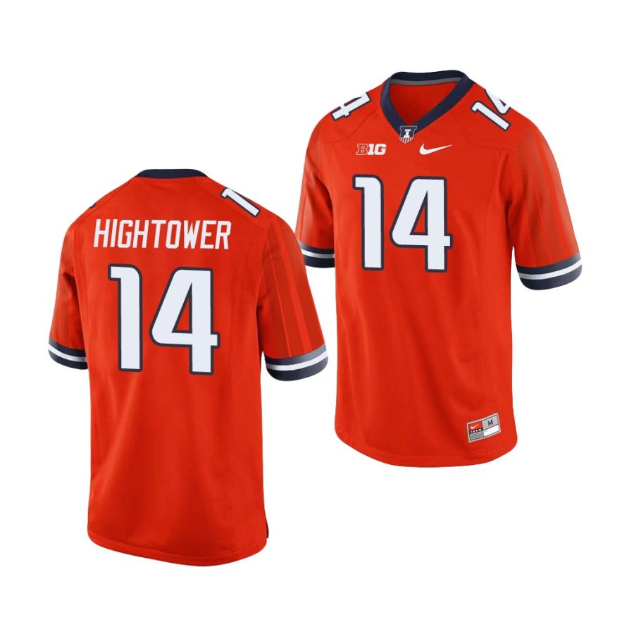 illinois fighting illini brian hightower orange college football men's jersey