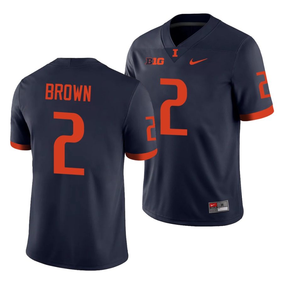 illinois fighting illini chase brown navy college football men's jersey