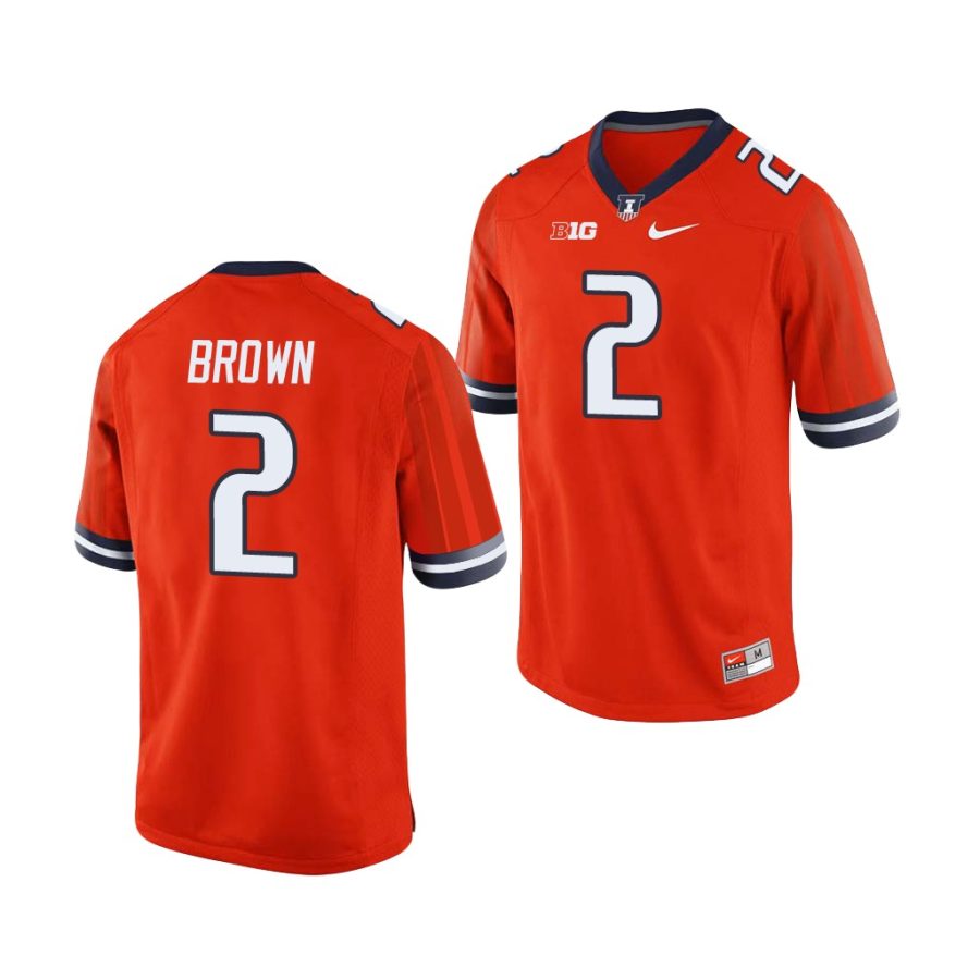 illinois fighting illini chase brown orange college football men's jersey