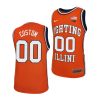 illinois fighting illini custom orange college basketball replica jersey