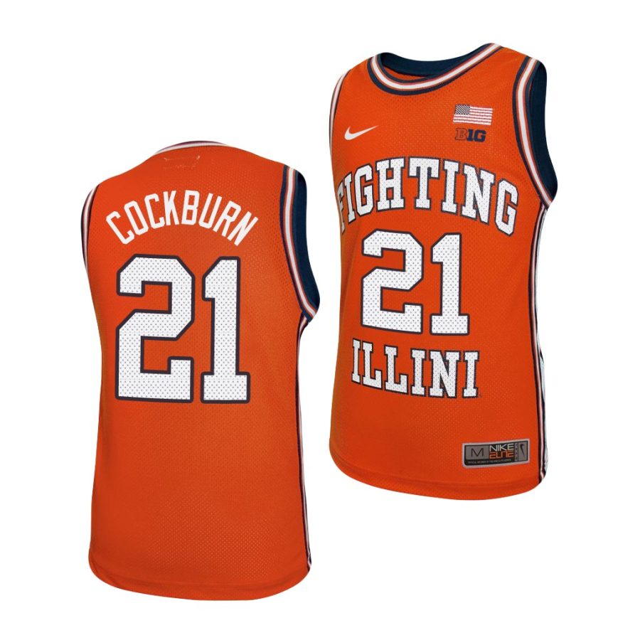 illinois fighting illini kofi cockburn orange college basketball replica jersey