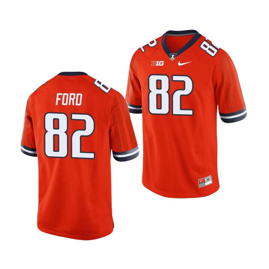 illinois fighting illini luke ford orange college football men's jersey