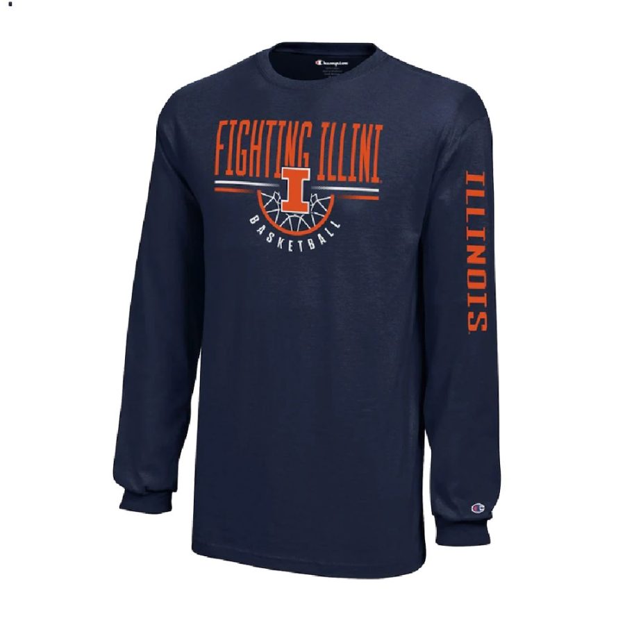 illinois fighting illini navy champion long sleeve men t shirt