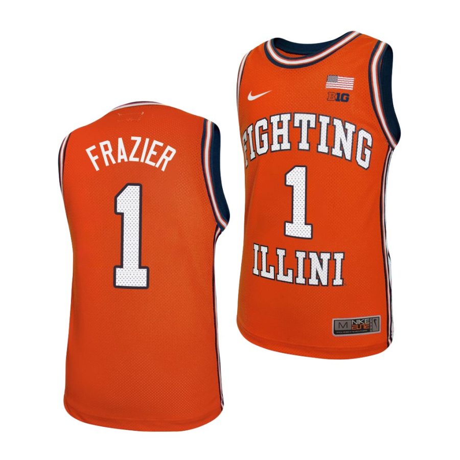 illinois fighting illini trent frazier orange college basketball replica jersey