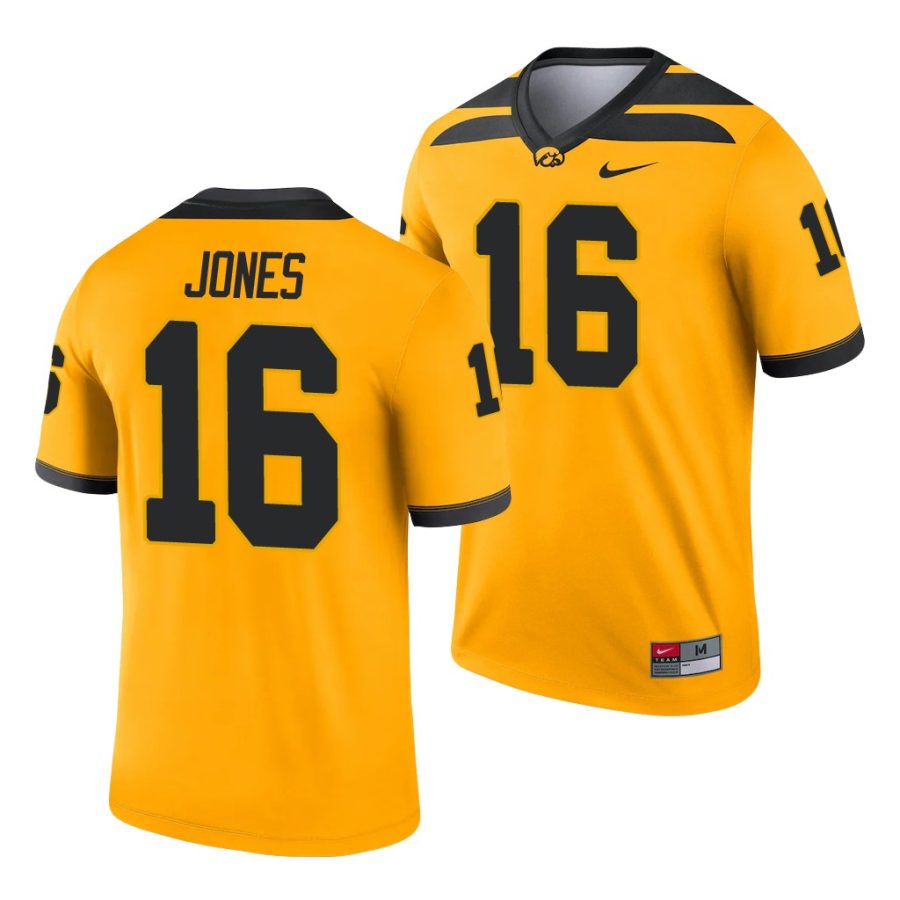 iowa hawkeyes charlie jones gold legend men's jersey