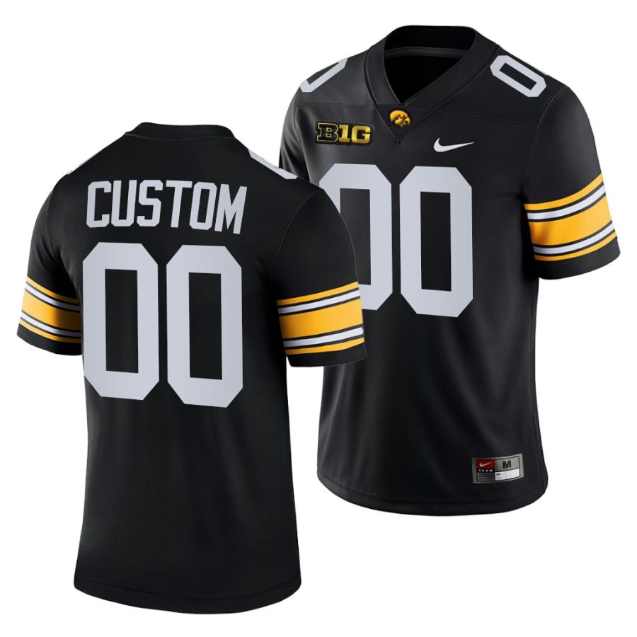 iowa hawkeyes custom black college football men jersey