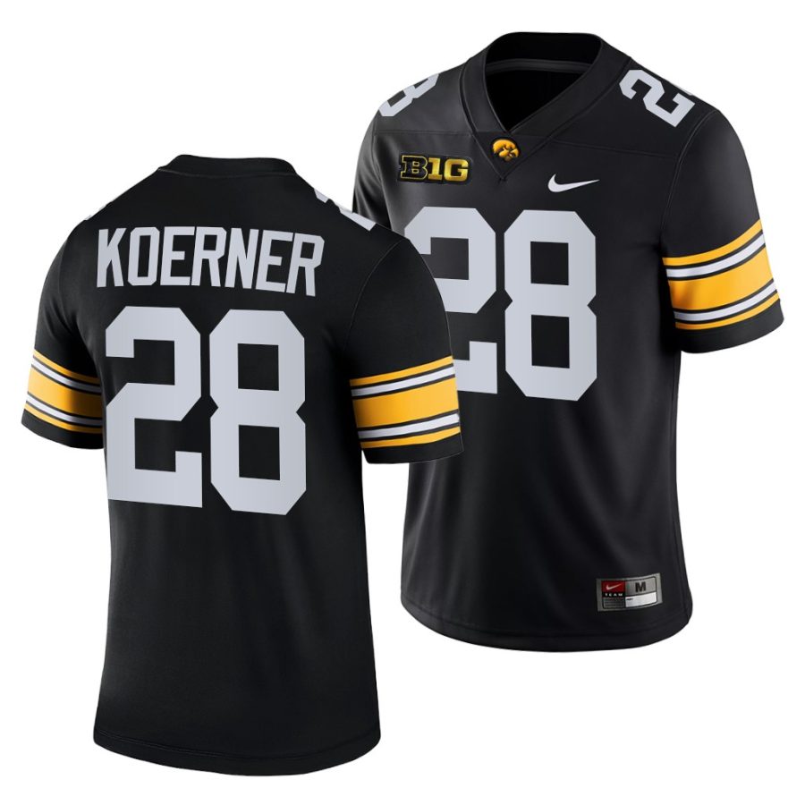 iowa hawkeyes jack koerner black college football men jersey