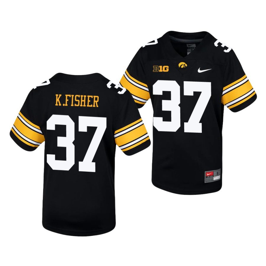 iowa hawkeyes kyler fisher black untouchable youth jersey