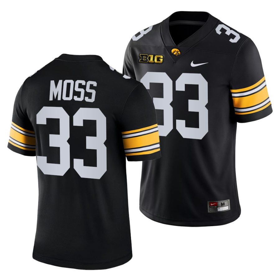 iowa hawkeyes riley moss black college football men jersey