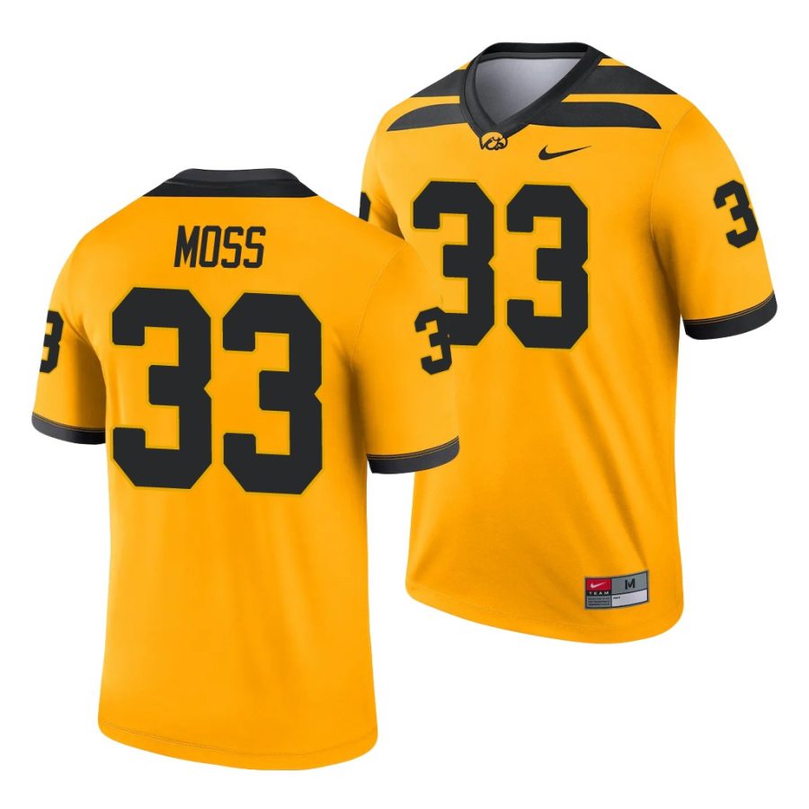 iowa hawkeyes riley moss gold legend men's jersey