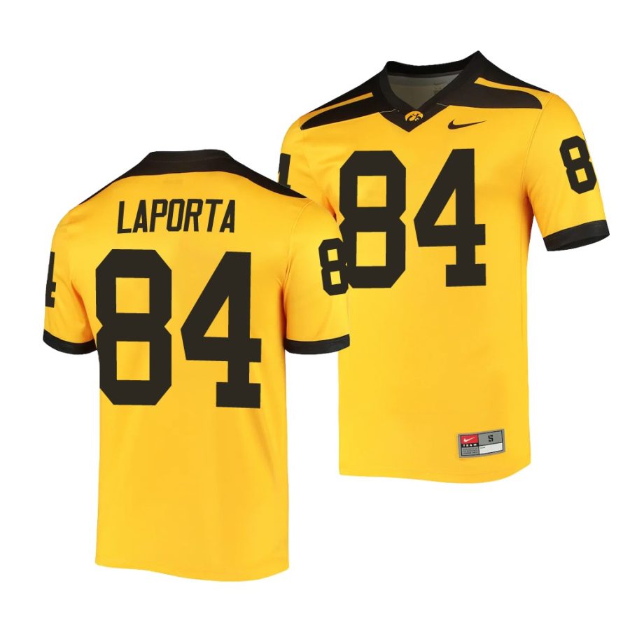 iowa hawkeyes sam laporta gold alternate men's jersey