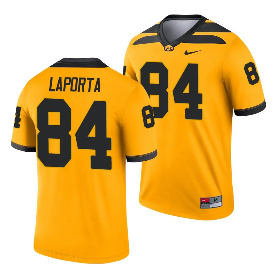 iowa hawkeyes sam laporta gold legend men's jersey