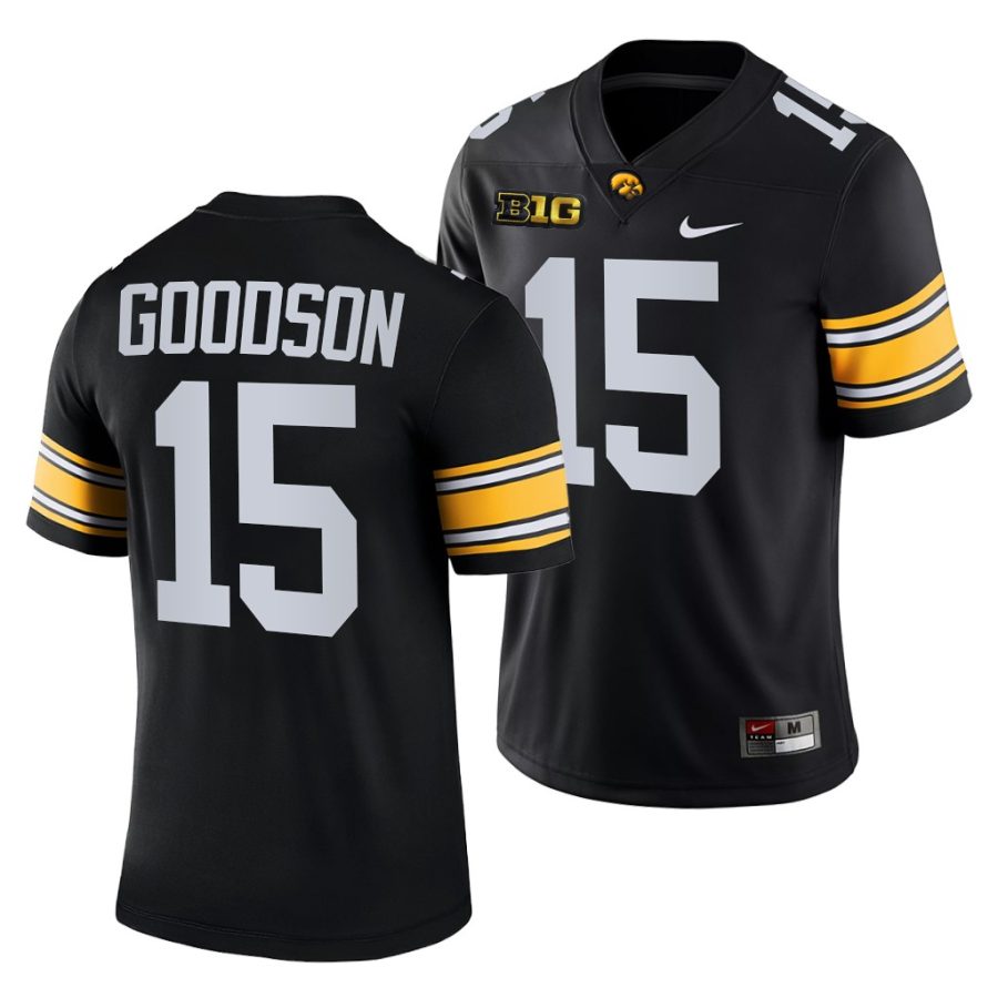 iowa hawkeyes tyler goodson black college football men jersey